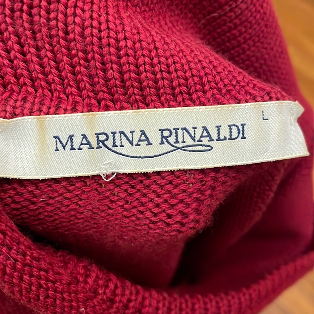 Vintage Marina Rinaldi Wool Cowl Neck Sweater in Dark Red. Size L. EUC - Picture 5 of 8